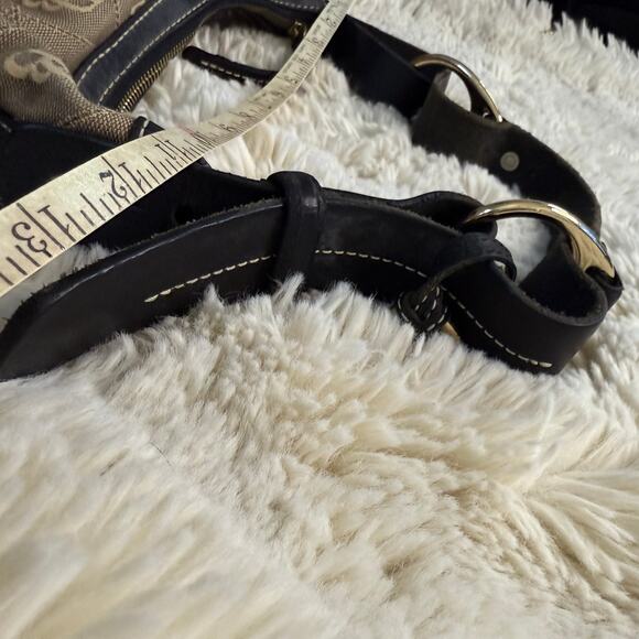 Dooney & Bourke Brown Monogram Canvas Shoulder Bag with Black Leather Trim - Picture 5 of 7